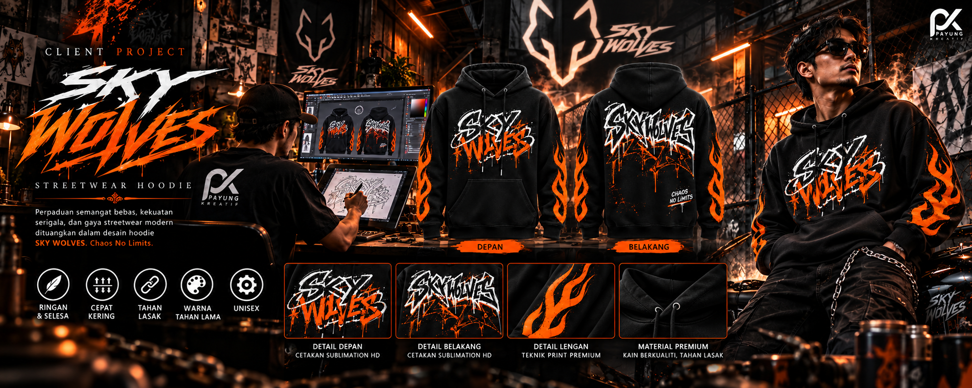 SKY WOLVES BIKERS STREETWEAR — BIKERS / STREETWEAR showcase
