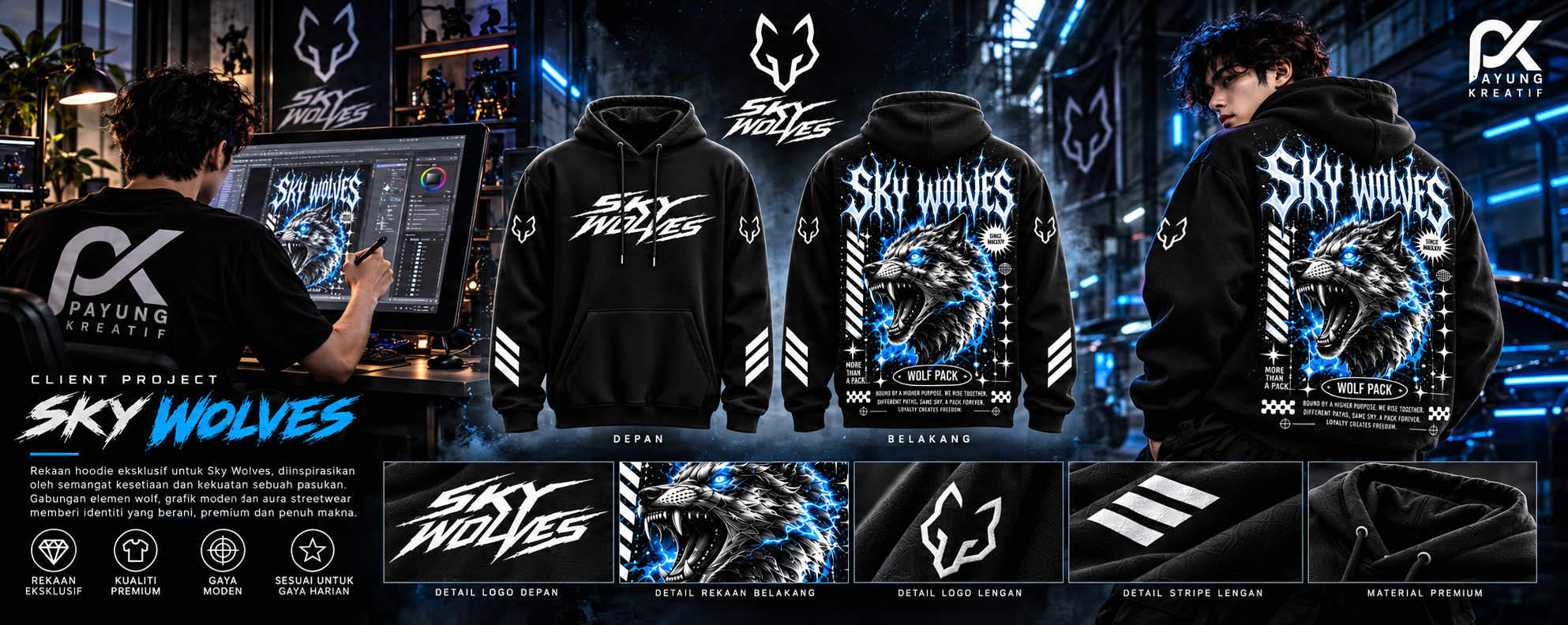 SKY WOLVES HOODIE DESIGN — HOODIE showcase