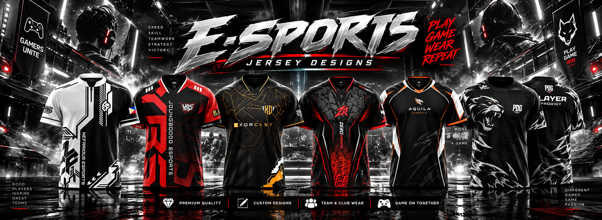 Konsep rekaan jersey esports PAYUNG KREATIF